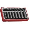 Teng Tools 16-Piece 1/2 in Drive 6 Point Impact Socket Set Chrome Molybdenum Steel Blackened Finish TT9116N