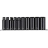 Teng Tools 10-Piece 1/2 in Deep Impact Socket Set Chrome Molybdenum Steel Blackened Finish 9126