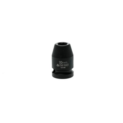 Teng Tools 10 mm 12.7 mm Drive 6 Point Impact Socket, Chrome Molybdenum Steel, 25mm Length 920510N