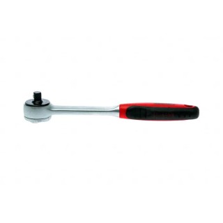Teng Tools 1/4 in Drive Fine Tooth Ratchet with Ratchet Handle, 72 Teeth, Chrome Finish, Steel, 26mm Overall Length 1400-72N
