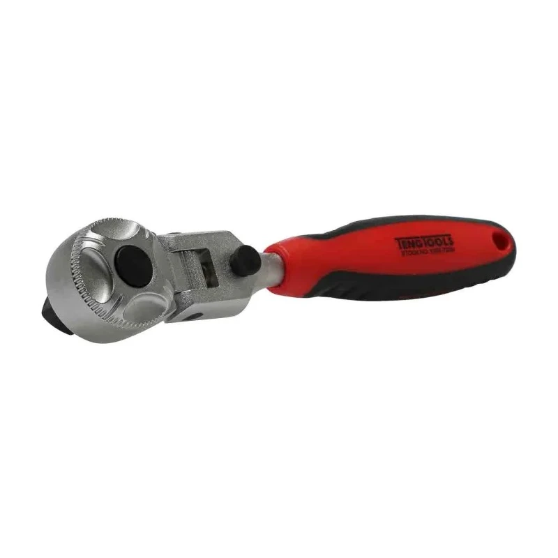 Teng Tools 1/2 in Drive Fine Tooth Stubby Flex Head Ratchet with Ratchet Handle, 44mm Overall Length 1200-72SN