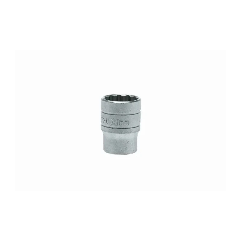 Teng Tools 1/2 in Drive 21 mm 12 Point Bi-Hexagon Chrome Vanadium Socket 38mm Overall Length M120521-C