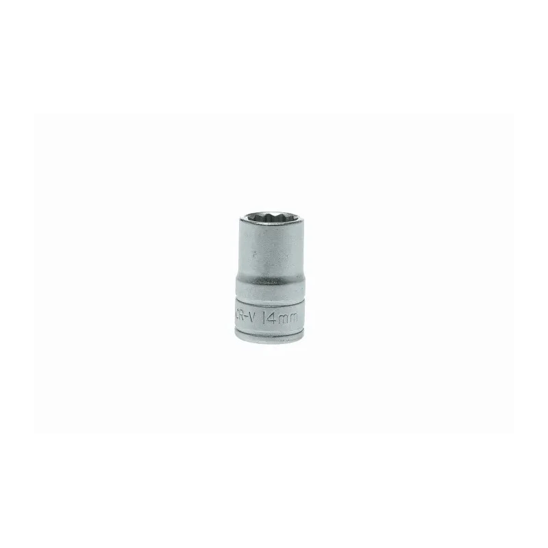 Teng Tools 1/2 in Drive 14 mm 12 Point Bi-Hexagon Chrome Vanadium Steel Socket, Satin Finish, 38mm Overall Length M120514-C