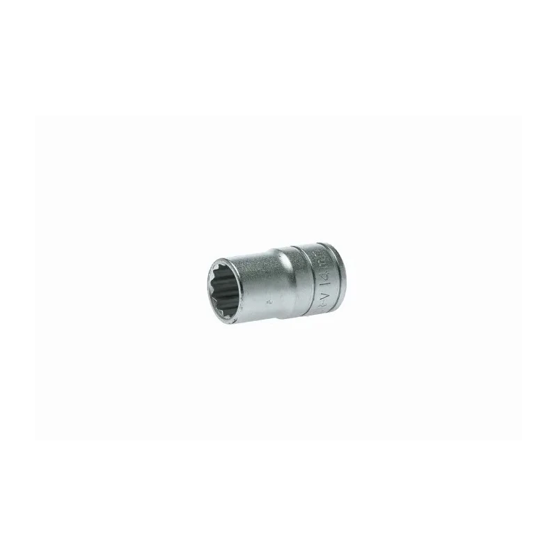 Teng Tools 1/2 in Drive 14 mm 12 Point Bi-Hexagon Chrome Vanadium Steel Socket, Satin Finish, 38mm Overall Length M120514-C