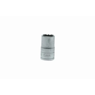 Teng Tools 1/2 in Drive 15 mm 12 Point Bi-Hexagon Socket, Satin Finish, Chrome Vanadium Steel, 38mm Overall Length M120515-C