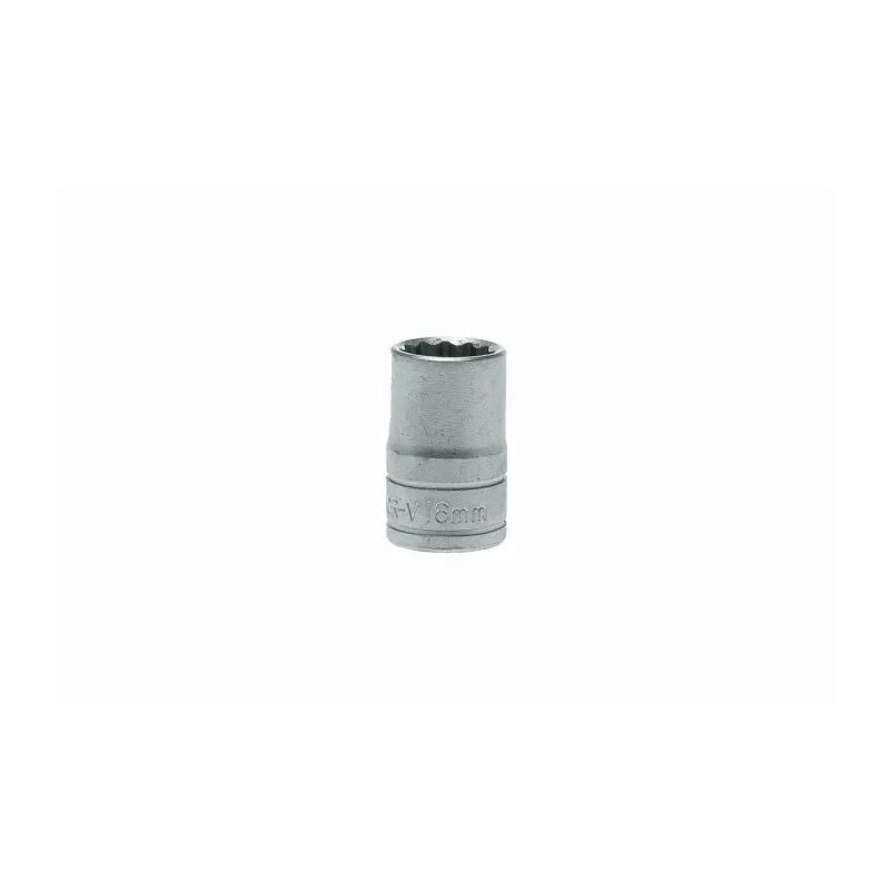 Teng Tools 1/2 in Drive 16 mm 12 Point Bi-Hexagon Socket, Satin Finish, 38mm Overall Length M120516-C