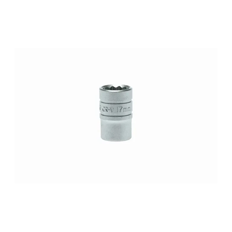 Teng Tools 1/2 in Drive 17 mm 12 Point Bi-Hexagon Socket Chrome Vanadium Steel Satin Finish 38mm Overall Length M120517-C