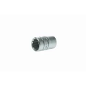 Teng Tools 1/2 in Drive 17 mm 12 Point Bi-Hexagon Socket Chrome Vanadium Steel Satin Finish 38mm Overall Length M120517-C