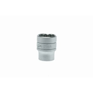 Teng Tools Socket 1/2 in Drive 24 mm 12 Point Bi-Hexagon Satin Finish 40mm Overall Length M120524-C