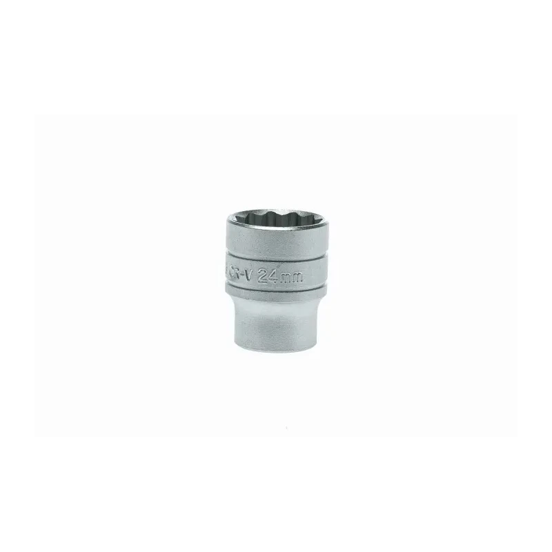 Teng Tools Socket 1/2 in Drive 24 mm 12 Point Bi-Hexagon Satin Finish 40mm Overall Length M120524-C