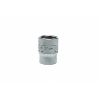 Teng Tools 1/2 in Drive 22 mm 6 Point Bi-Hexagon Socket Chrome Vanadium Steel Satin Finish M1205226-C