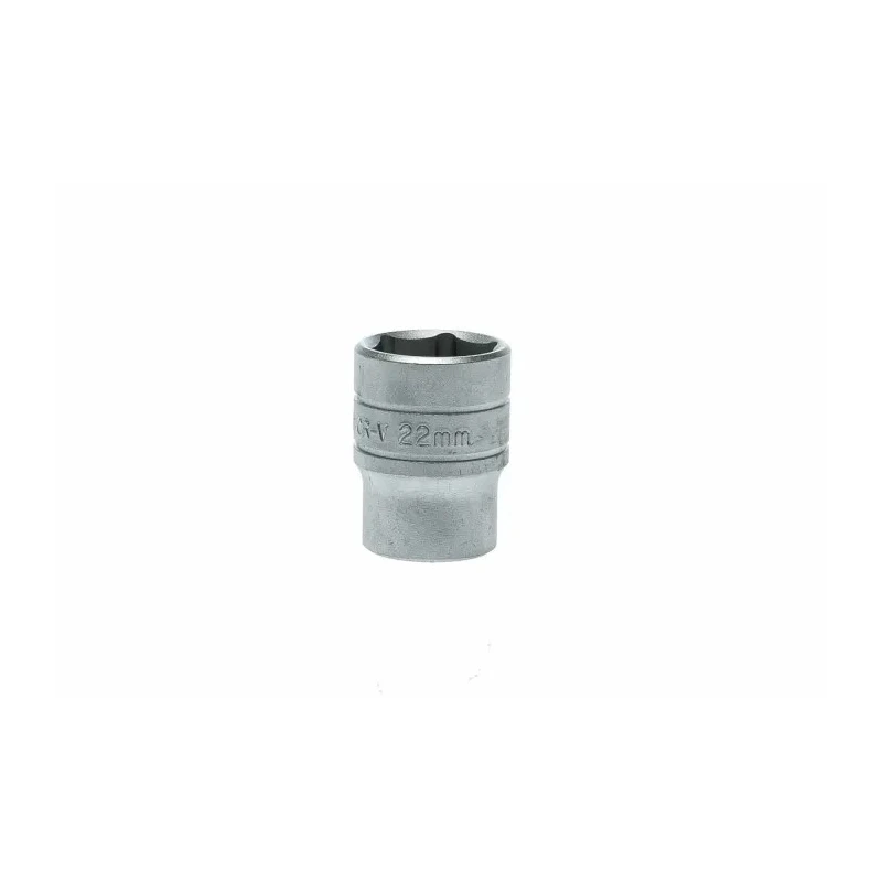 Teng Tools 1/2 in Drive 22 mm 6 Point Bi-Hexagon Socket Chrome Vanadium Steel Satin Finish M1205226-C