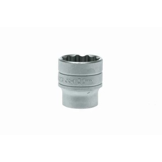 Teng Tools 1/2 in Drive 30 mm 12 Point Bi-Hexagon Satin Finish Socket 43mm Overall Length M120530-C