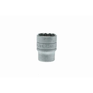 Teng Tools 1/2 in Drive 23 mm 12 Point Bi-Hexagon Socket, Satin Finish, 38mm Overall Length M120523-C