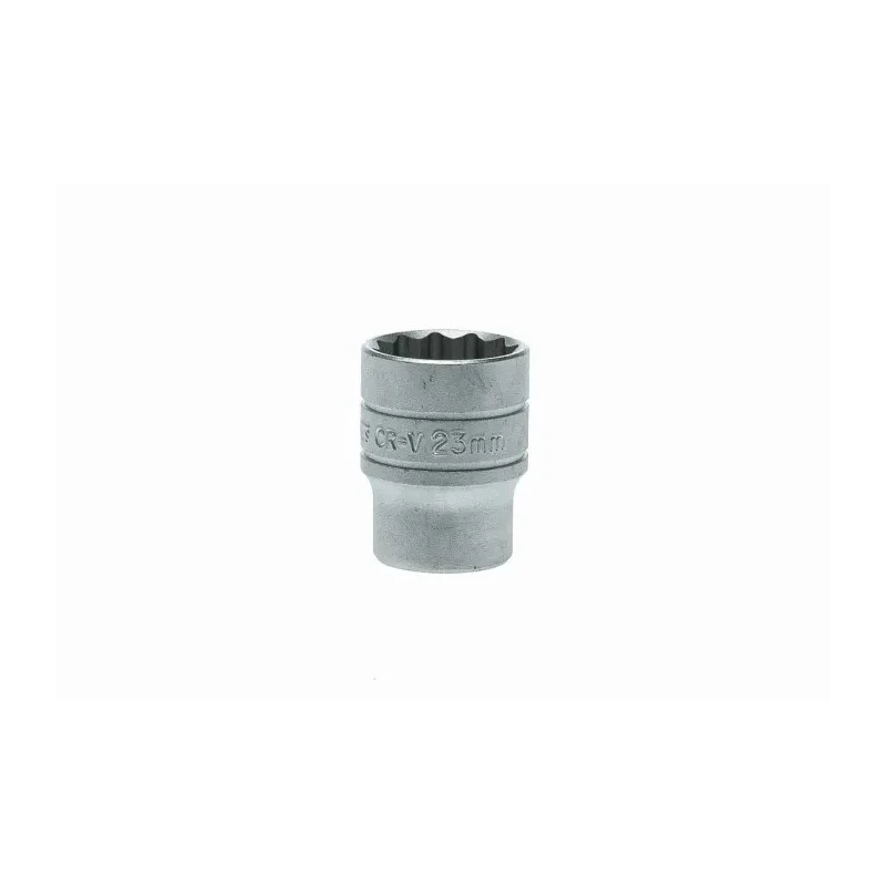 Teng Tools 1/2 in Drive 23 mm 12 Point Bi-Hexagon Socket, Satin Finish, 38mm Overall Length M120523-C
