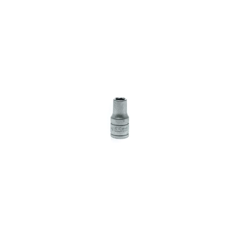 Teng Tools 1/4 in Drive 5.5 mm 6 Point Bi-Hexagon Socket, Satin Finish, 25mm Overall Length M1405055-C