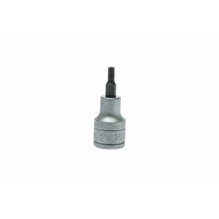 Teng Tools 1/2 in Drive TPX25 Bit Socket, Square Drive, Alloy Steel, 22mm Length TPX25