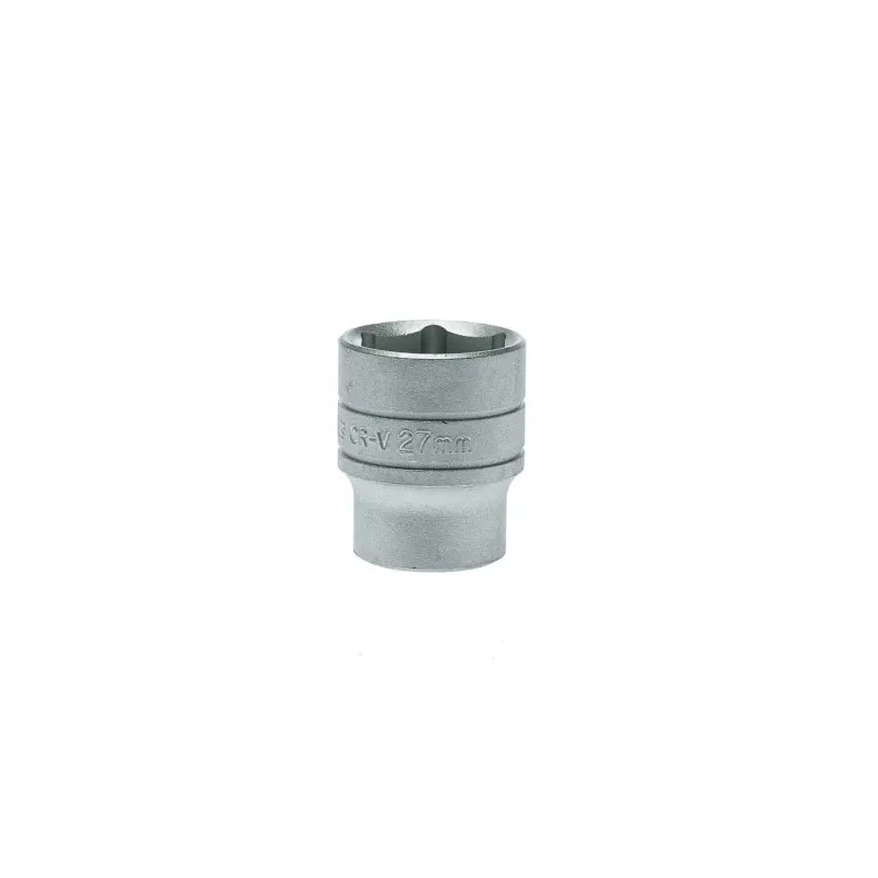Teng Tools 1/2 in Drive 27 mm 6 Point Bi-Hexagon Socket Satin Finish 43mm Overall Length M1205276-C