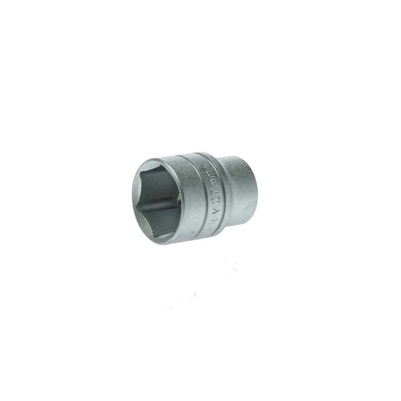 Teng Tools 1/2 in Drive 27 mm 6 Point Bi-Hexagon Socket Satin Finish 43mm Overall Length M1205276-C