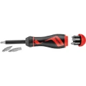 Teng Tools Ratcheting 1/4 in Hex Phillips, Pozidriv, Slotted, Torx Ratchet Screwdriver 175mm Length MDR915