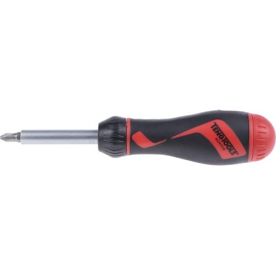 Teng Tools Ratcheting 1/4 in Hex Phillips, Pozidriv, Slotted Ratchet Screwdriver Set 175mm MDR908