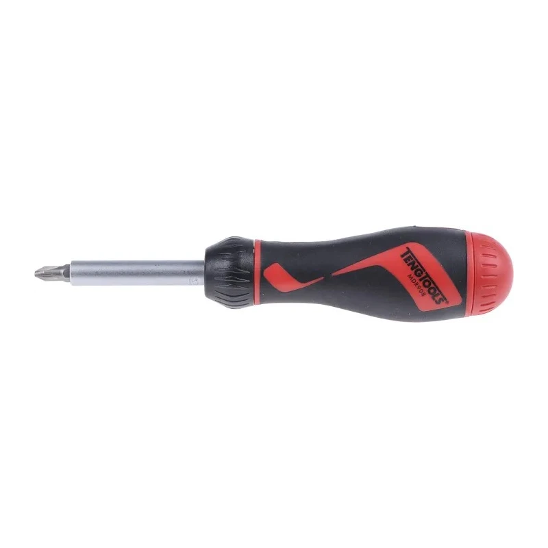 Teng Tools Ratcheting 1/4 in Hex Phillips, Pozidriv, Slotted Ratchet Screwdriver Set 175mm MDR908