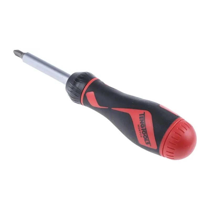 Teng Tools Ratcheting 1/4 in Hex Phillips, Pozidriv, Slotted Ratchet Screwdriver Set 175mm MDR908
