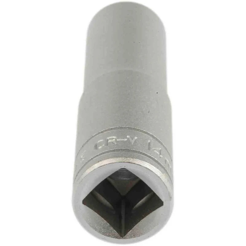 Teng Tools 1/2 Inch Drive 14 mm 12 Point Satin Finish Chrome Vanadium Steel Socket, 79mm Overall Length M120614-C