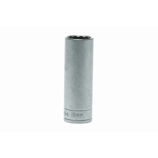 Teng Tools 1/2 in Drive 19 mm 12 Point Satin Finish Chrome Vanadium Steel Socket 79mm Overall Length M120619-C