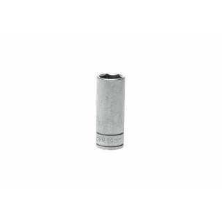Teng Tools 3/8 in Drive 14 mm 6 Point Deep Metric Socket Satin Finish Chrome Vanadium Steel 45.5 mm Overall Length M380614-C