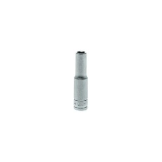 Teng Tools 1/4 in Drive 6 mm 6 Point Chrome Vanadium Socket 49.5mm Overall Length M140606-C