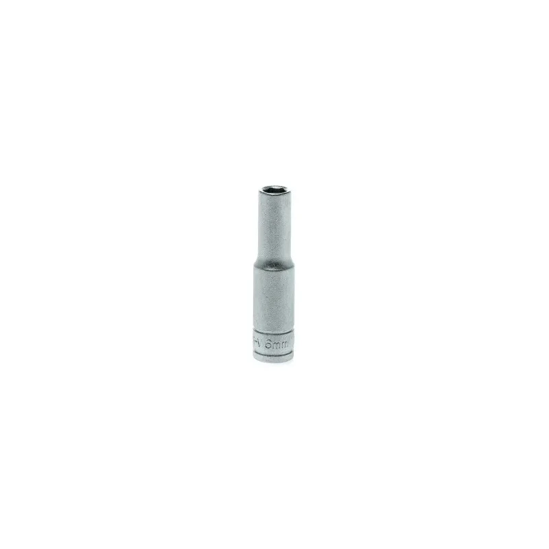 Teng Tools 1/4 in Drive 6 mm 6 Point Chrome Vanadium Socket 49.5mm Overall Length M140606-C