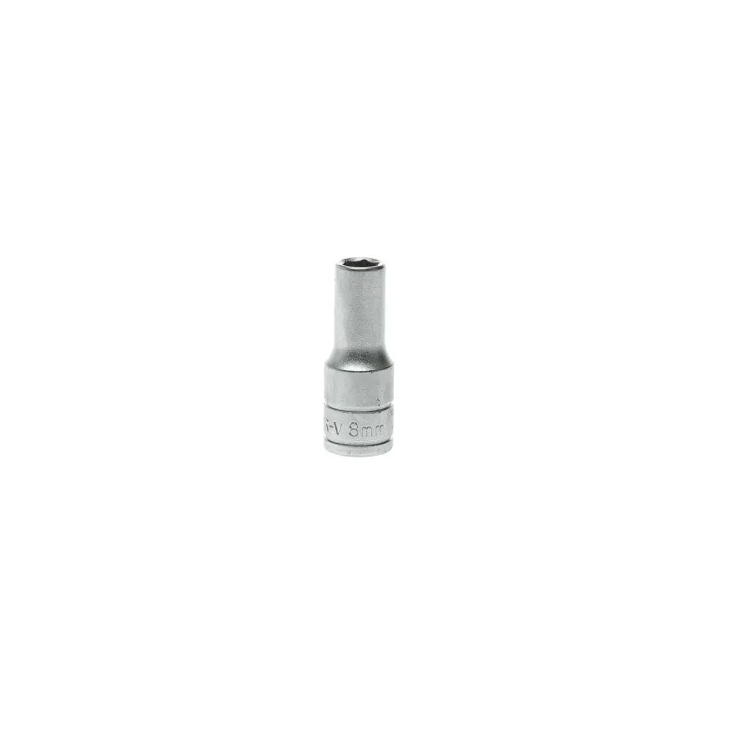 Teng Tools 3/8 in Drive 8 mm 6 Point Socket, Chrome Vanadium Steel, Satin Finish, 45.5mm Overall Length M380608-C