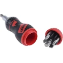 Teng Tools 1/4 in Hex Hexagon Ratchet Screwdriver, 100 mm Length MDR908S