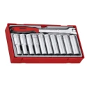 Teng Tools 11-Piece 1/2 in Drive Deep Socket Set Chrome Vanadium Steel Satin Finish TT1211