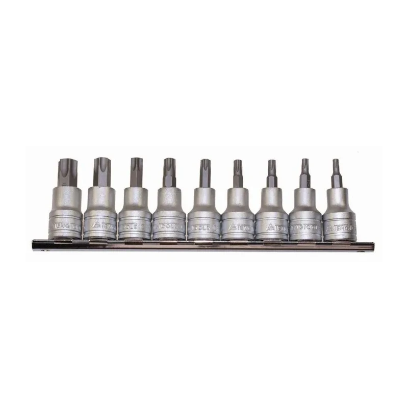 Teng Tools 9-Piece 3/8 in Drive Regular TPX Bit Socket Set Chrome Vanadium Steel Satin Finish M3813TPX