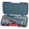Teng Tools 39-Piece 3/8 in Drive Metric 6 Point Satin Finish Chrome Vanadium Steel Socket Set T3839