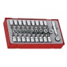 Teng Tools 30-Piece 3/8 in Bit Socket Set Chrome Vanadium Steel Hex Drive Satin Finish TTTX30