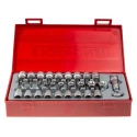 Teng Tools 30-Piece 3/8 in Bit Socket Set Chrome Vanadium Steel Hex Drive Satin Finish TTTX30