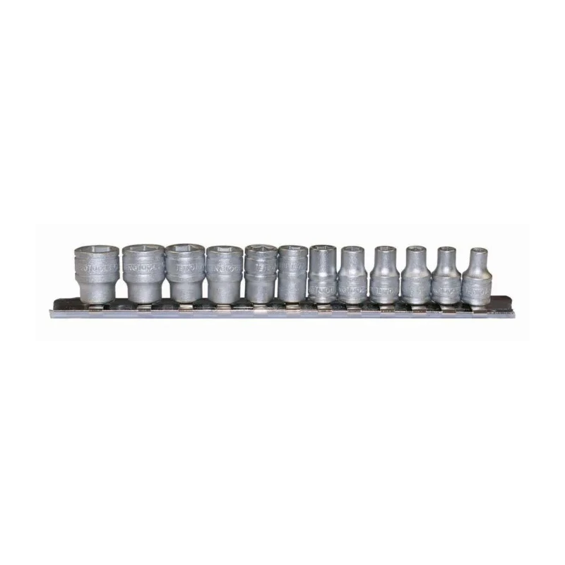 Teng Tools 12-Piece 1/4 in Drive 6 Point Socket Set Chrome Vanadium Steel Satin Finish M1412