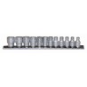 Teng Tools 12-Piece 1/4 in Drive 6 Point Socket Set Chrome Vanadium Steel Satin Finish M1412