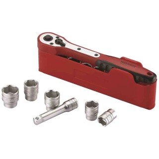 Teng Tools 12-Piece 3/8 in Drive Hexagon Socket Set Chrome Vanadium Steel Material M3812N1