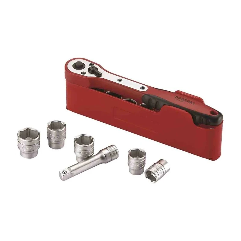 Teng Tools 12-Piece 3/8 in Drive Hexagon Socket Set Chrome Vanadium Steel Material M3812N1