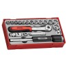 Teng Tools 19-Piece 3/8 inch Hexagon Socket Set with 72 Teeth Quick Release Ratchet TT3819