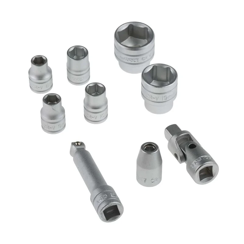 Teng Tools 19-Piece 3/8 inch Hexagon Socket Set with 72 Teeth Quick Release Ratchet TT3819