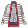 Teng Tools 10-Piece Ring Spanner Set 8 To 19 mm Chrome Vanadium Steel Satin Finish 6510A