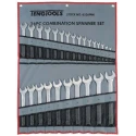 Teng Tools 26-Piece Ring Spanner Set, Metric Sizes 6 To 32 mm, Chrome Vanadium Steel Satin Finish 6526MM