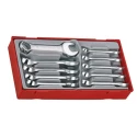 Teng Tools 10-Piece Ring Spanner Set, Sizes 10 to 19 mm, Chrome Vanadium Steel, Satin Finish TT6010M