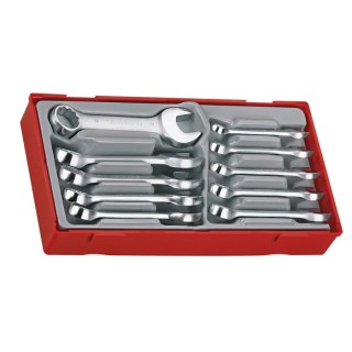 Teng Tools 10-Piece Ring Spanner Set, Sizes 10 to 19 mm, Chrome Vanadium Steel, Satin Finish TT6010M
