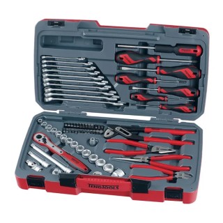 Teng Tools 67 Piece 3/8" Drive Metric 6 Point Socket and Automotive Tool Kit with Case T3867